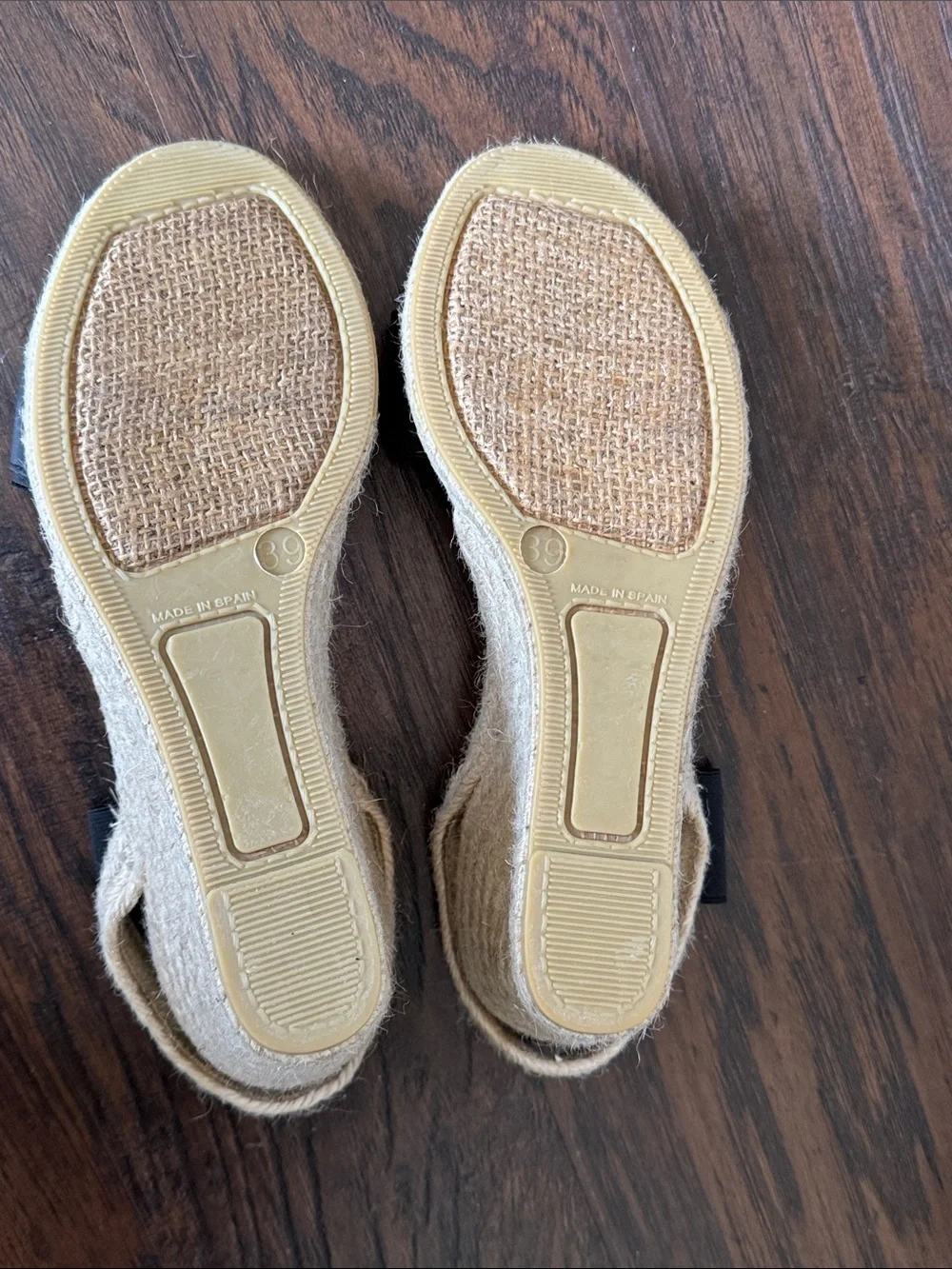 Dalton Black Leather and Tan Espadrille Slingback Sandals, Made in Spain